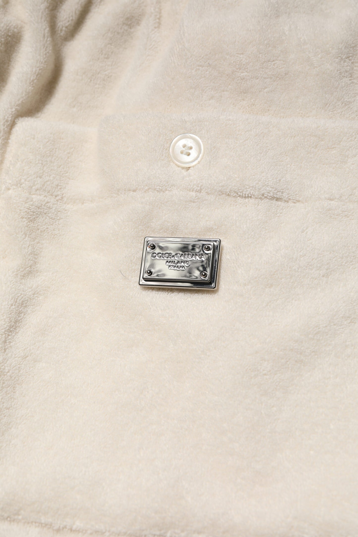 Ivory Cotton Men Bermuda Sweatshorts Shorts