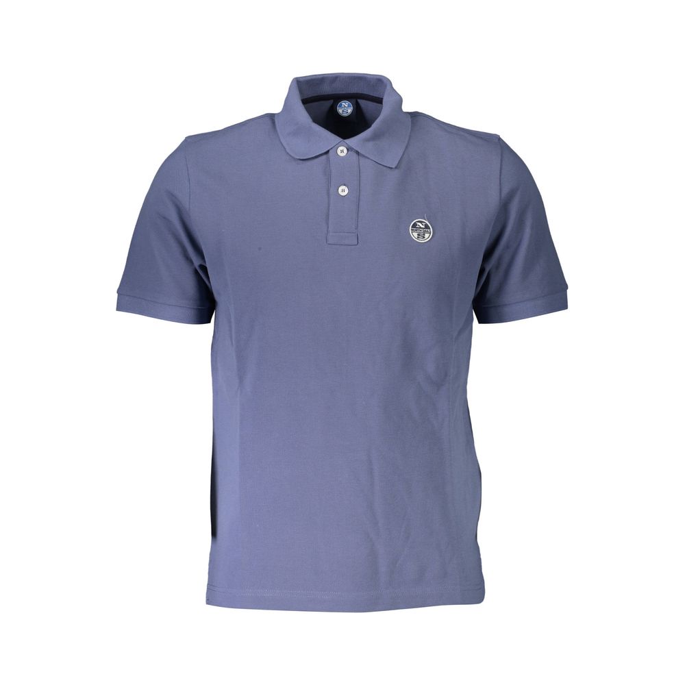 Blue Cotton Polo Shirt