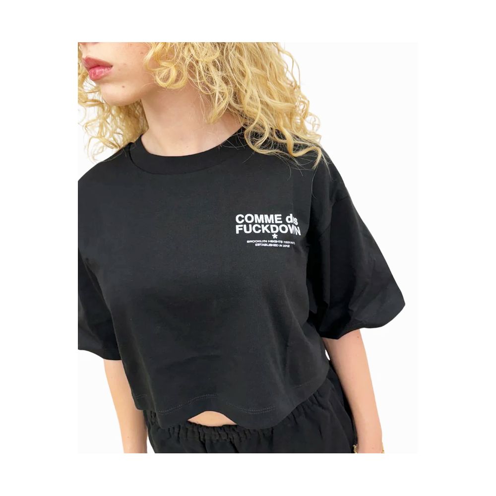 Black Cotton Women T-Shirt