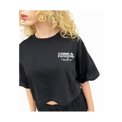 Black Cotton Women T-Shirt