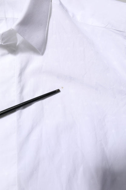 White Cotton GOLD Dress Formal Shirt