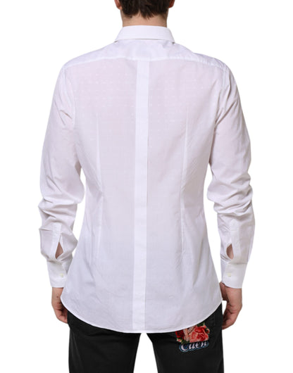 White Cotton GOLD Dress Formal Shirt