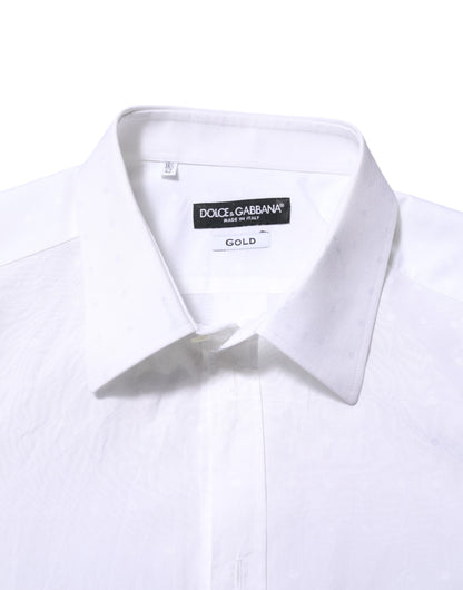 White Cotton GOLD Dress Formal Shirt