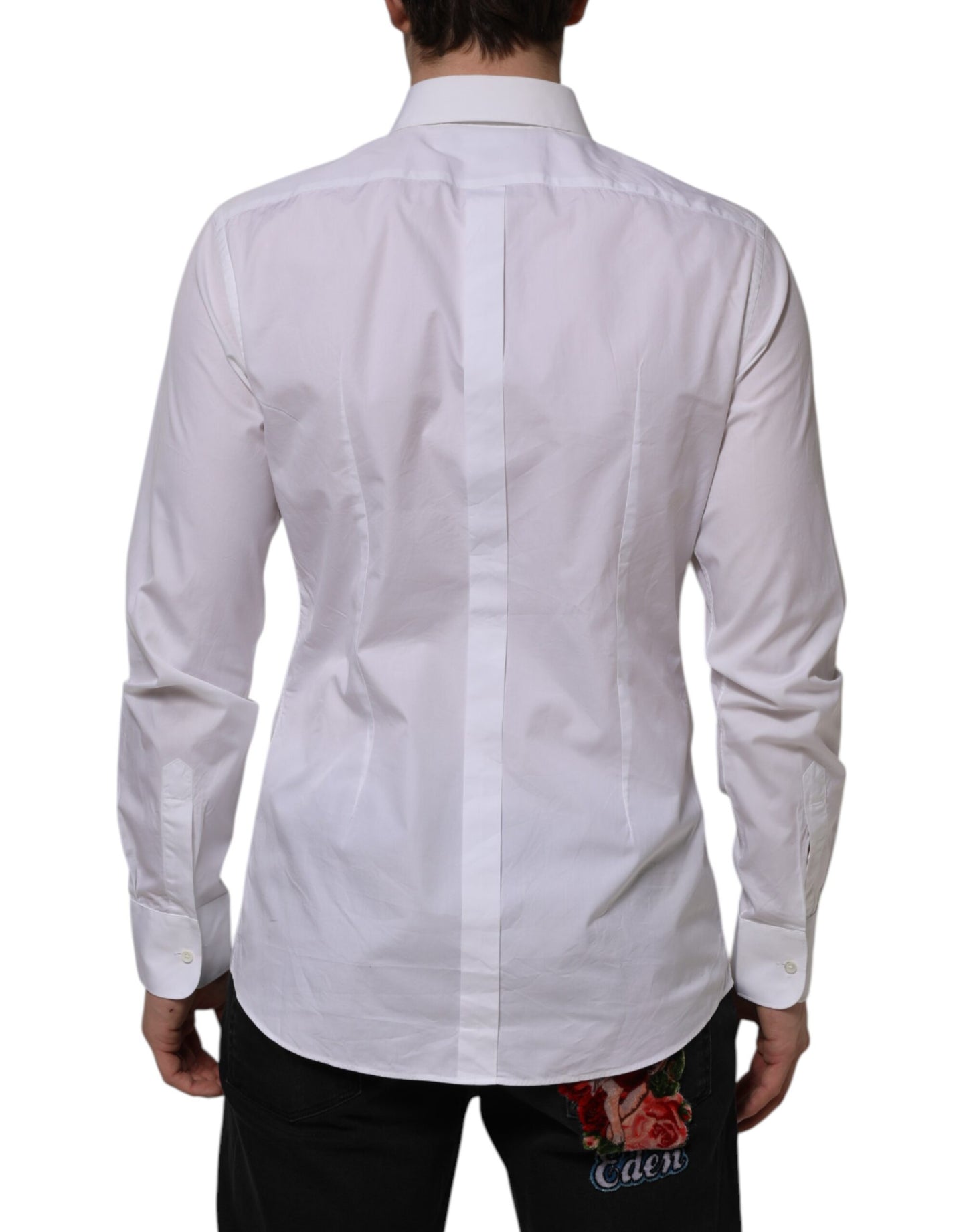 White Bib Cotton Poplin GOLD Formal Shirt