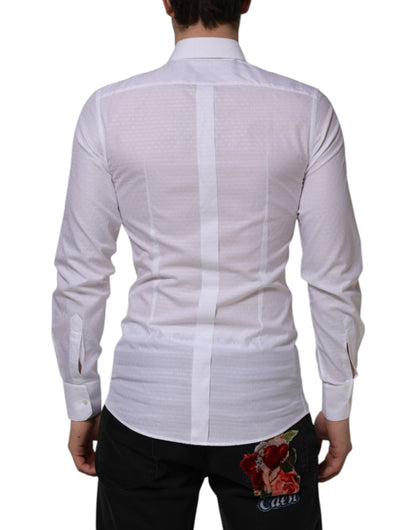 White Cotton GOLD Long Sleeves Formal Shirt