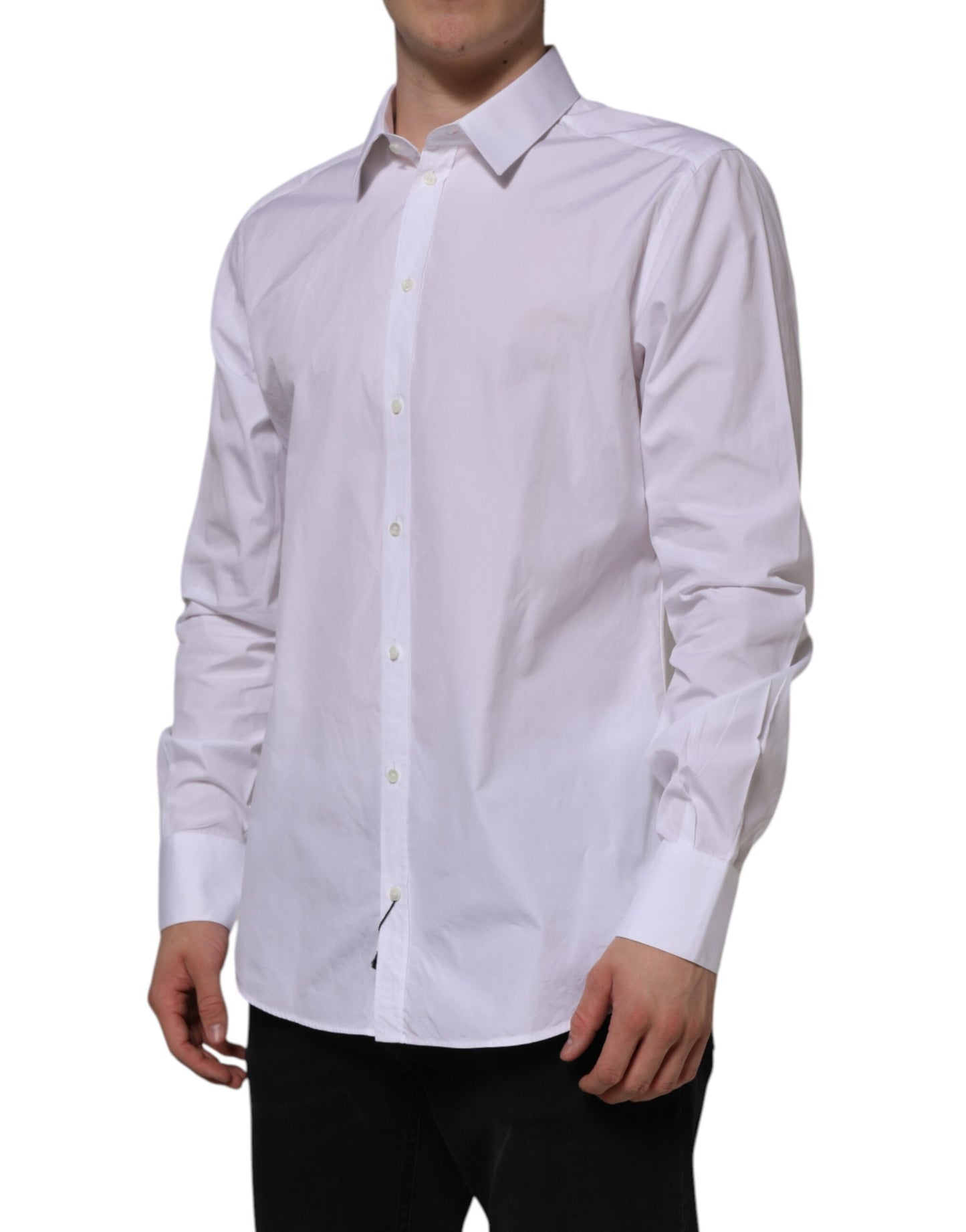White Cotton GOLD Long Sleeves Formal Shirt