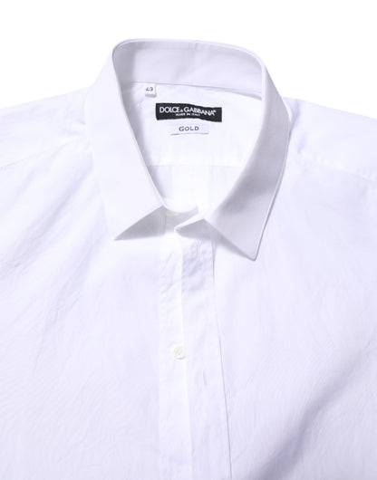 White Cotton GOLD Long Sleeves Formal Shirt