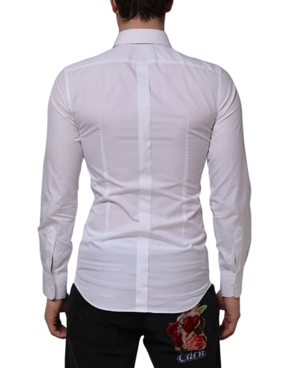 White Cotton GOLD Bib Poplin Formal Shirt