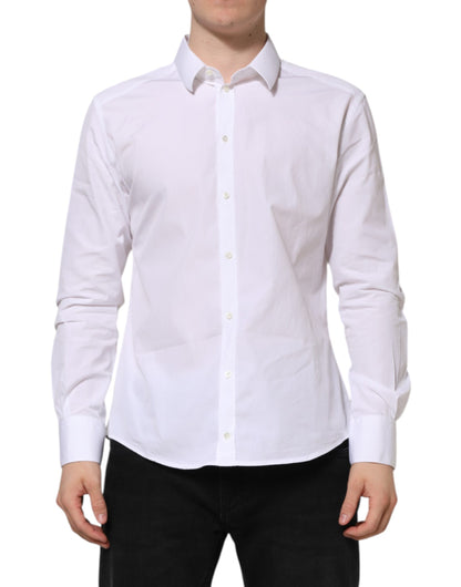 White Cotton Long Sleeves GOLD Formal Shirt