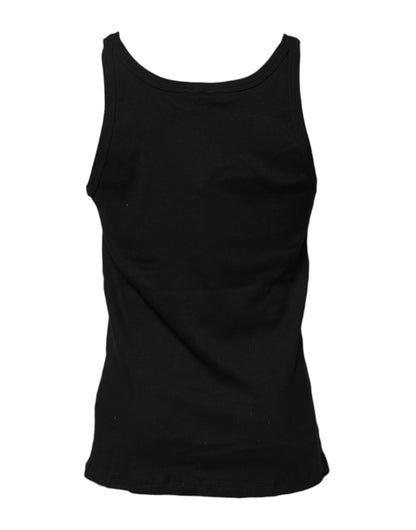 Black Cotton Sleeveless Underwear Tank T-shirt