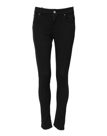 Black Cotton Stretch Slim Fit Denim Jeans