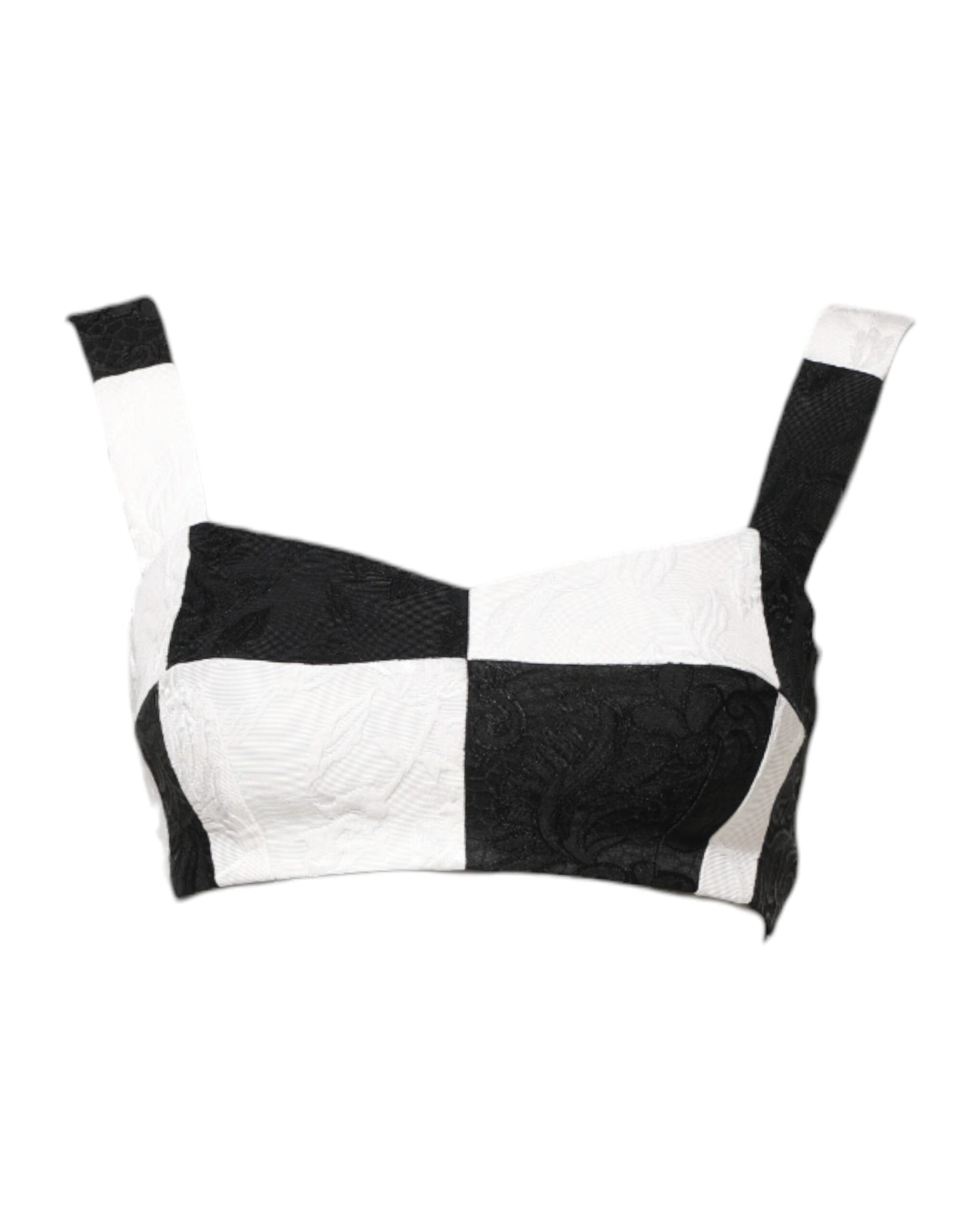 Black White Cropped Bustier Corset Bra Top