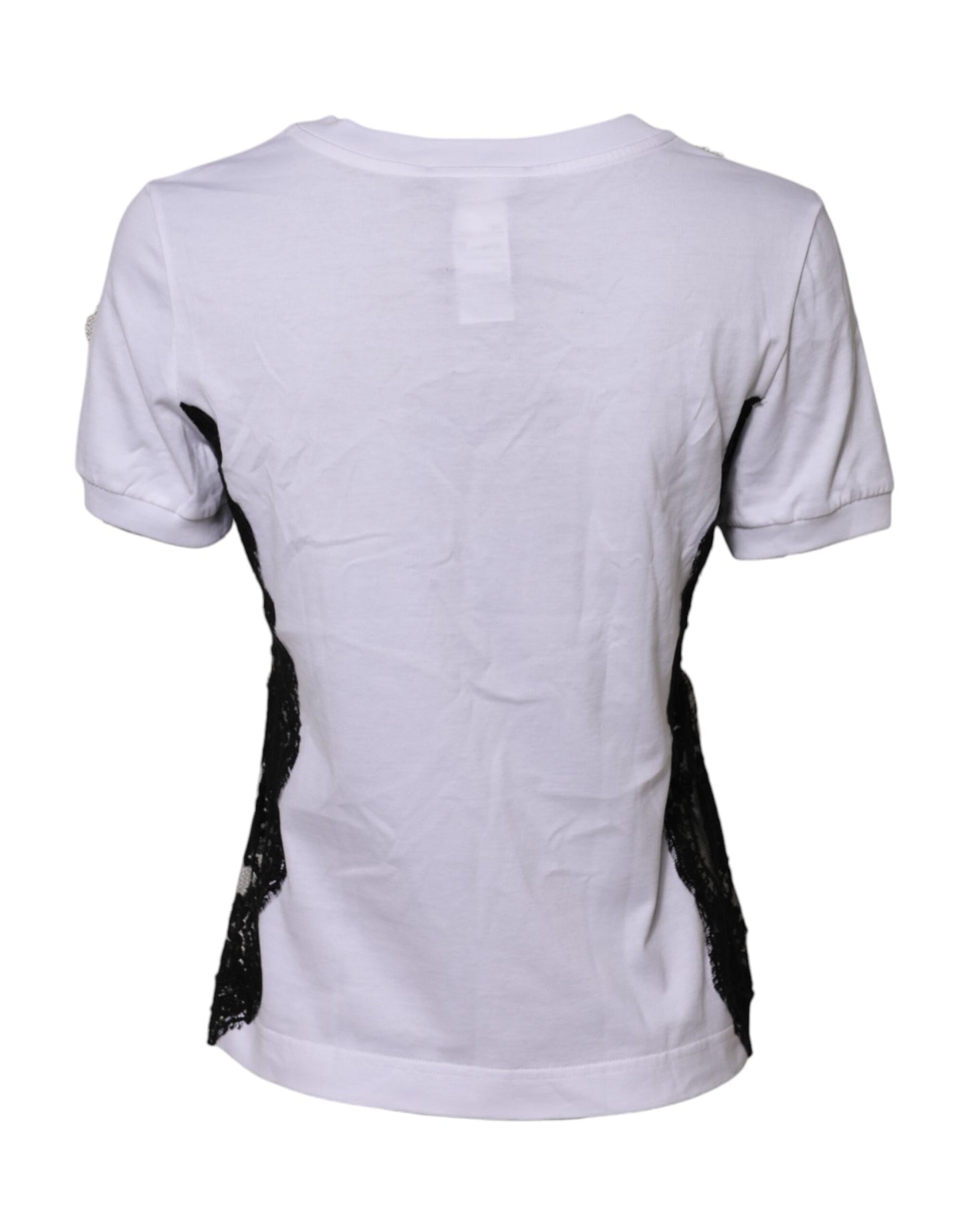 White Floral Lace DG Detailing Top T-shirt