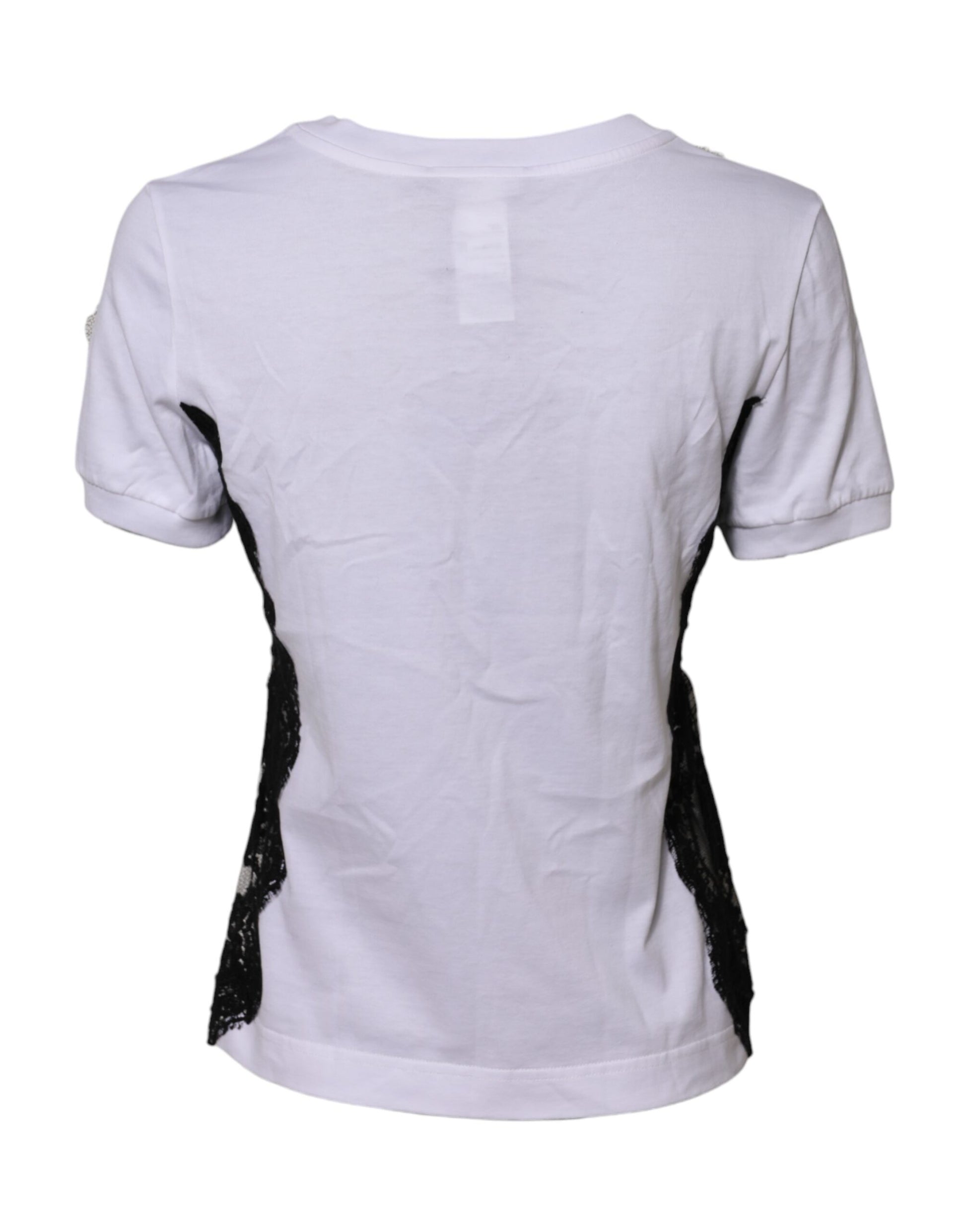 White Floral Lace DG Detailing Top T-shirt