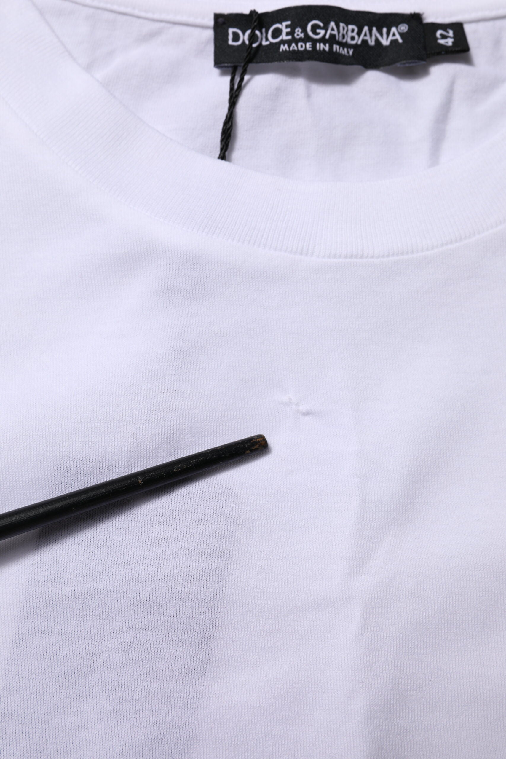 White Cotton Round Neck Short Sleeves T-shirt