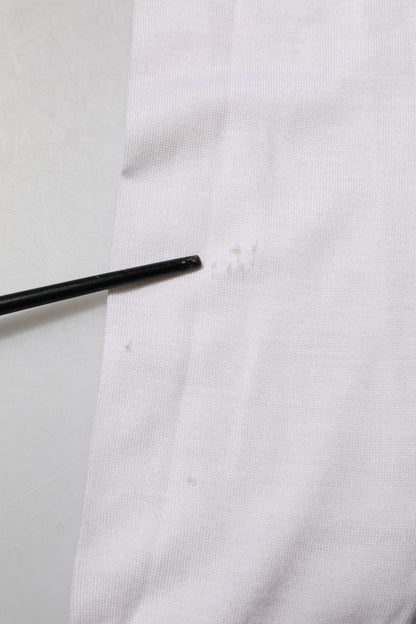 White Cashmere Logo V-neck Pullover Sweater