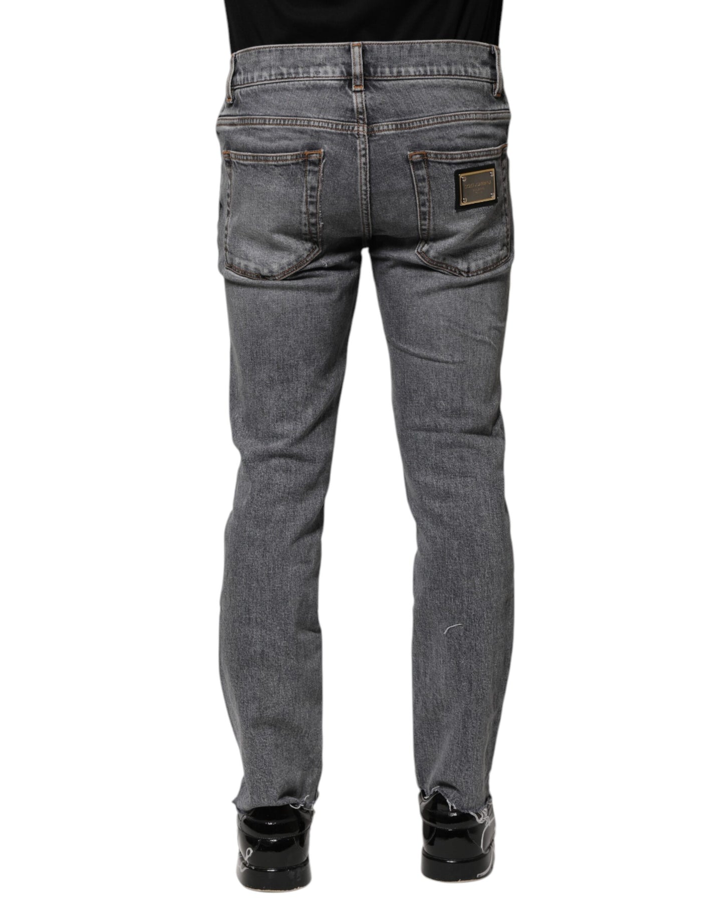 Gray Cotton Skinny Men Denim Trouser Jeans