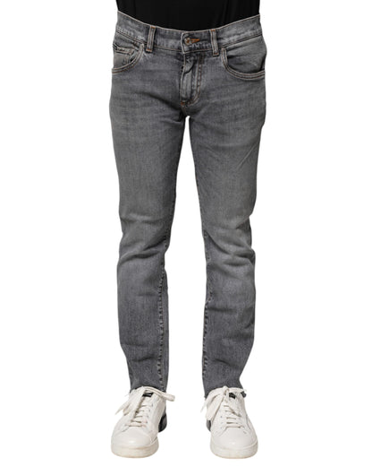 Gray Cotton Skinny Denim Trouser Jeans