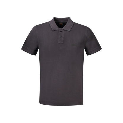 Black Cotton Men Polo