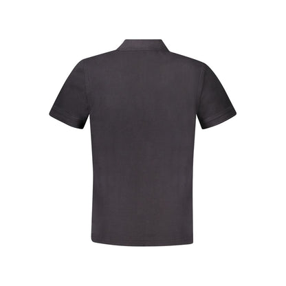 Black Cotton Men Polo