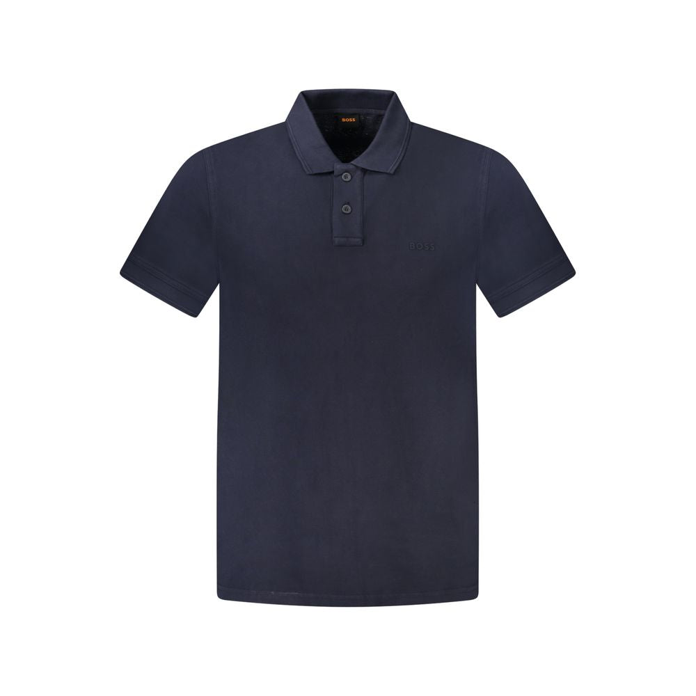 Blue Cotton Polo Shirt