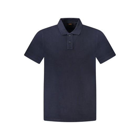 Blue Cotton Polo Shirt