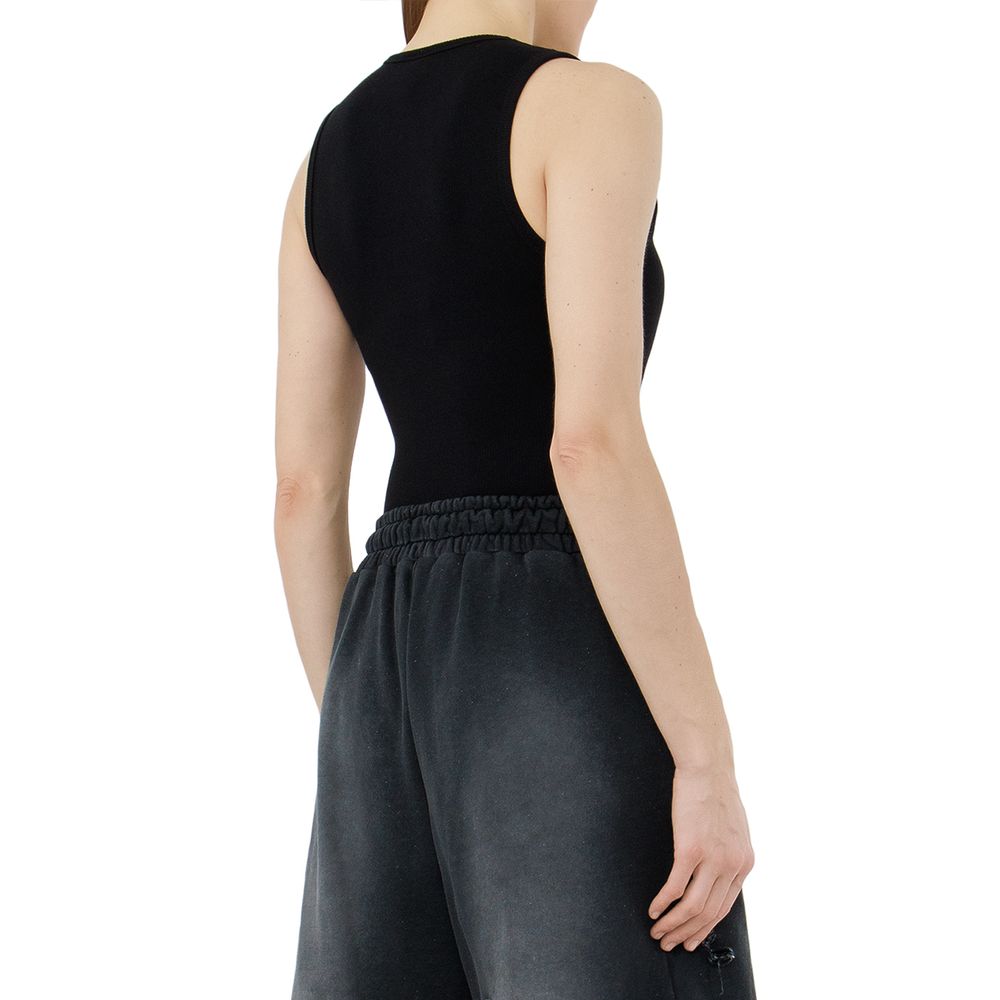 Black Cotton Women T-Shirt