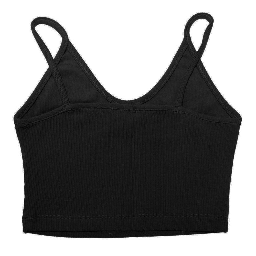 Black Cotton Women Crop Top