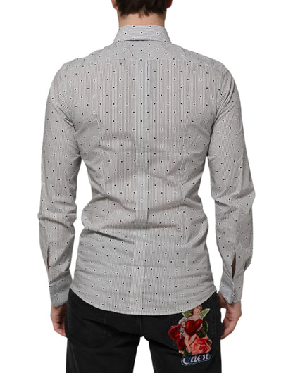 Gray Dotted Semi Fitted GOLD Men Formal Shirt