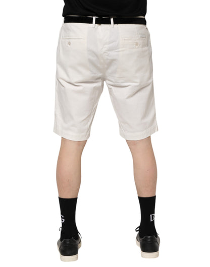 White Chinos Cotton Stretch Men Casual Shorts