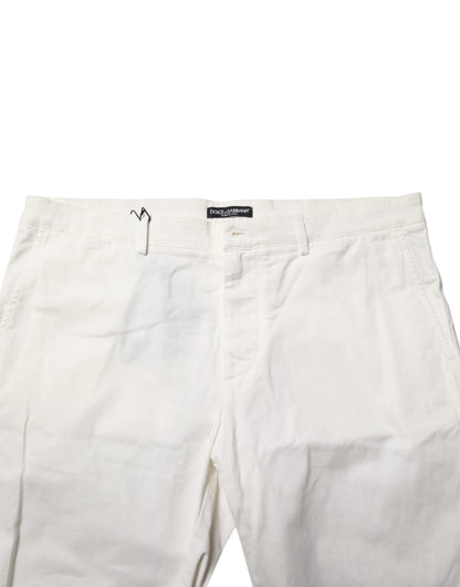 White Chinos Cotton Stretch Men Casual Shorts