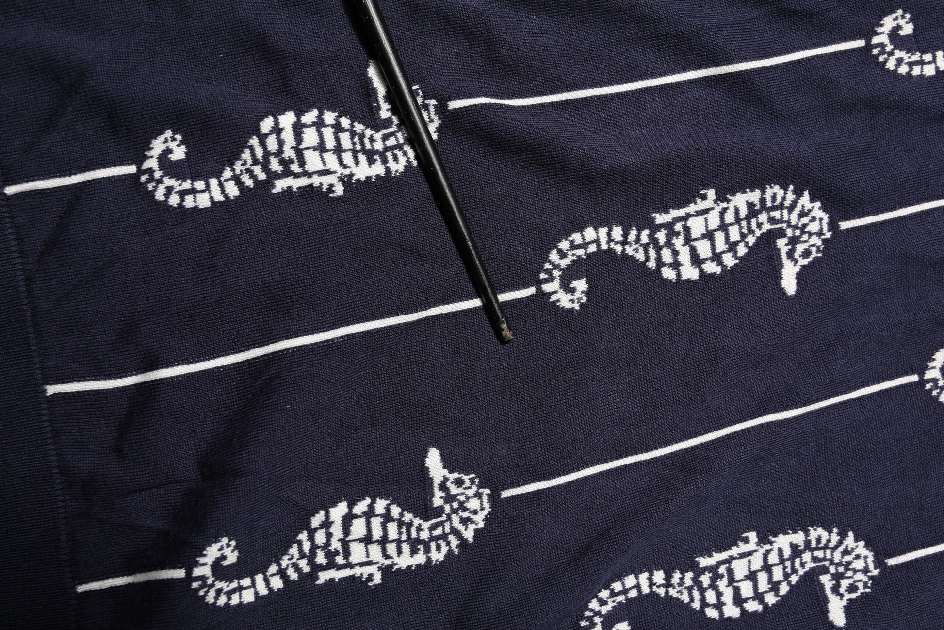 Dark Blue Sea Horse Collared Polo T-shirt