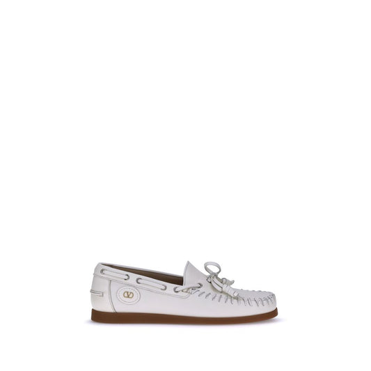 White Calf Leather Bos Taurus Slip-On Loafers