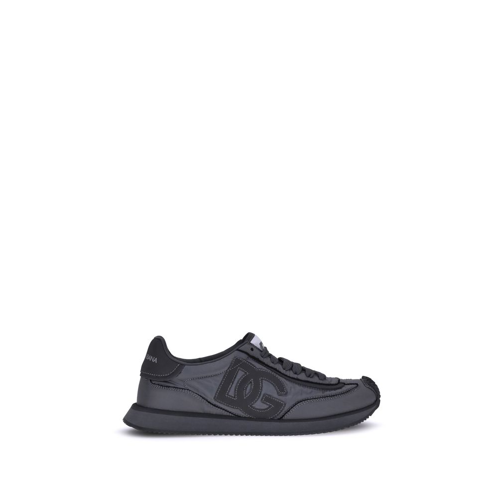 Black Fabric Low Top Sneakers