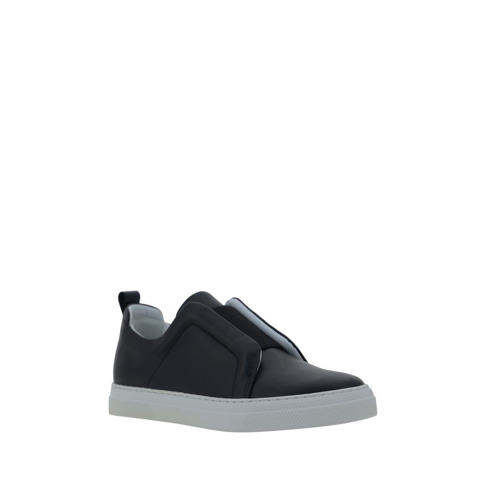 Black Calf Leather Bos Taurus Low Top Sneakers