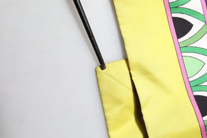 Blue Floral Print Silk Long Sleeves Wrap Robe