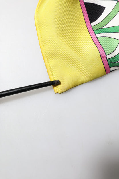 Blue Floral Print Silk Long Sleeves Wrap Robe