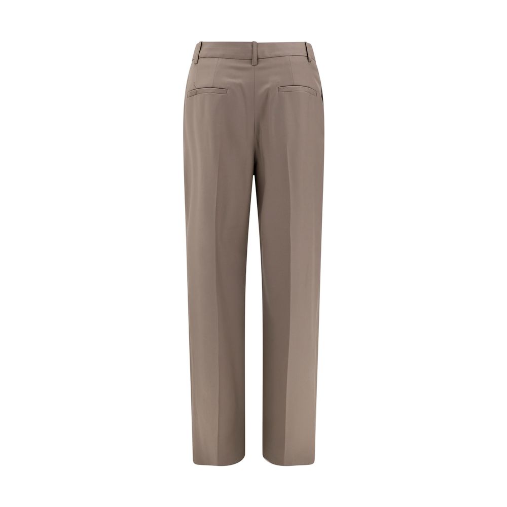 Bicolor Fleece Wool Flared Pants