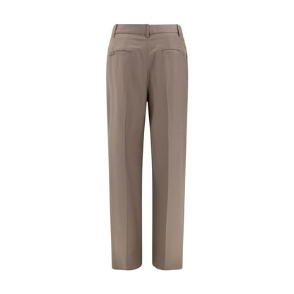Bicolor Fleece Wool Flared Pants