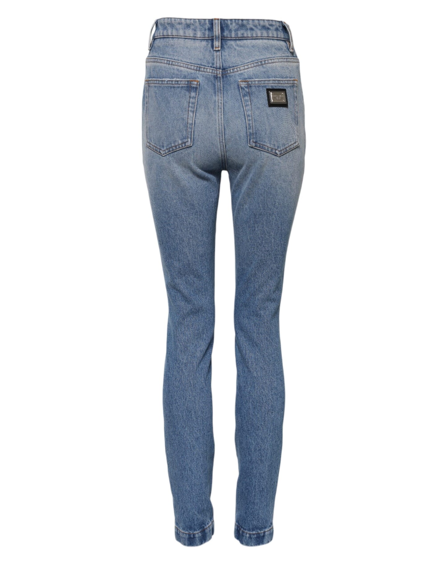 Blue Washed Skinny High Waist Denim Jeans