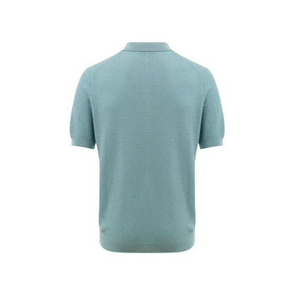 Blue Cotton Polo Shirt