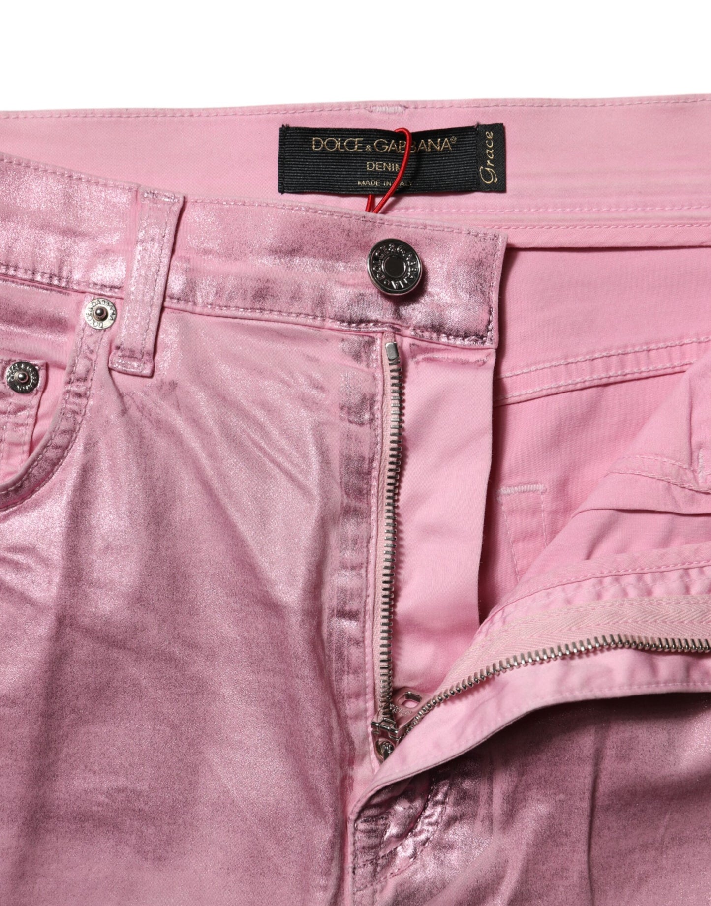Pink GRACE High Waisted Skinny Denim Jeans