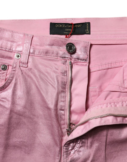 Pink GRACE High Waisted Skinny Denim Jeans