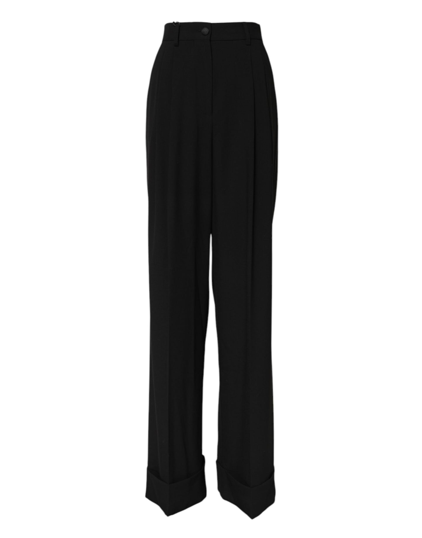 Black Wool High Waist Formal Pants