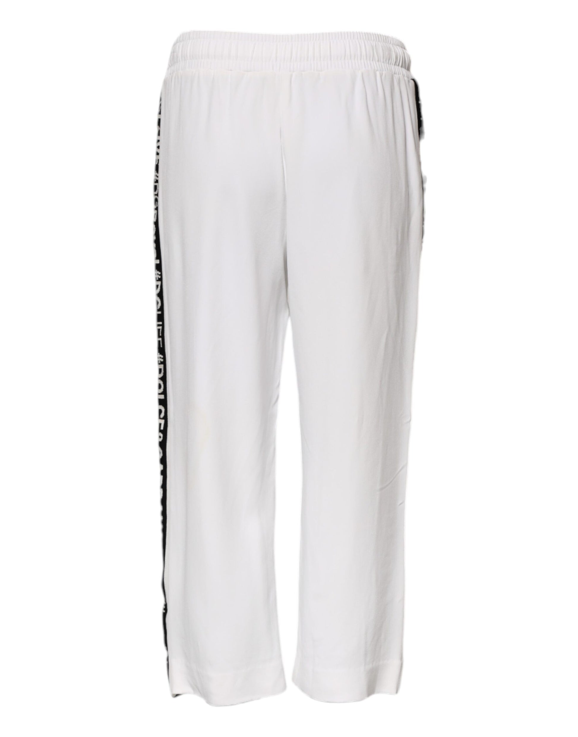 White Viscose Jogger Sweatpants Pants