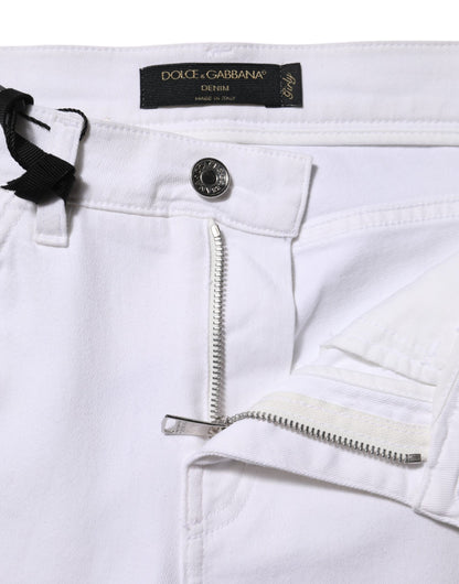 White Floral Embroidery GIRLY Denim Jeans