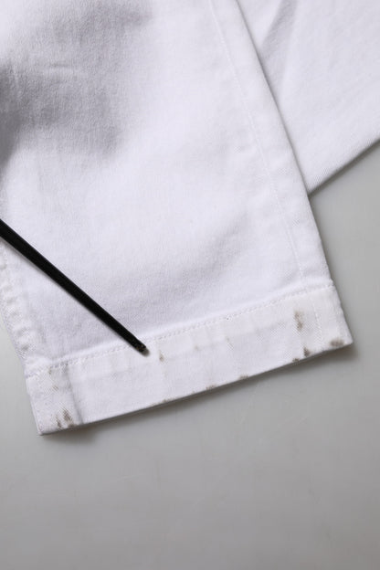 White Floral Embroidery GIRLY Denim Jeans