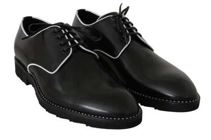 Elegant Black Leather Derby Dress Shoes