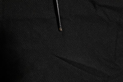 Black DG Silk Vneck Collared Men Polo T-shirt