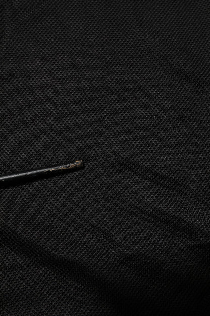 Black DG Silk Vneck Collared Men Polo T-shirt